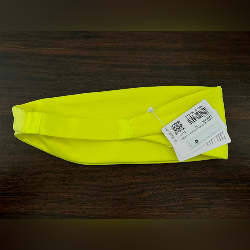 NWT Lululemon Fleece Wide Reversible Neon Yellow Headband - Picture 2 of 2
